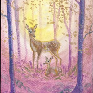 Doe & Fawn — Hand-Embellished Fine Art Print