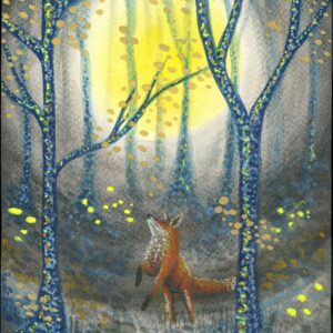 Dancing Fox — Hand-Embellished Fine Art Print
