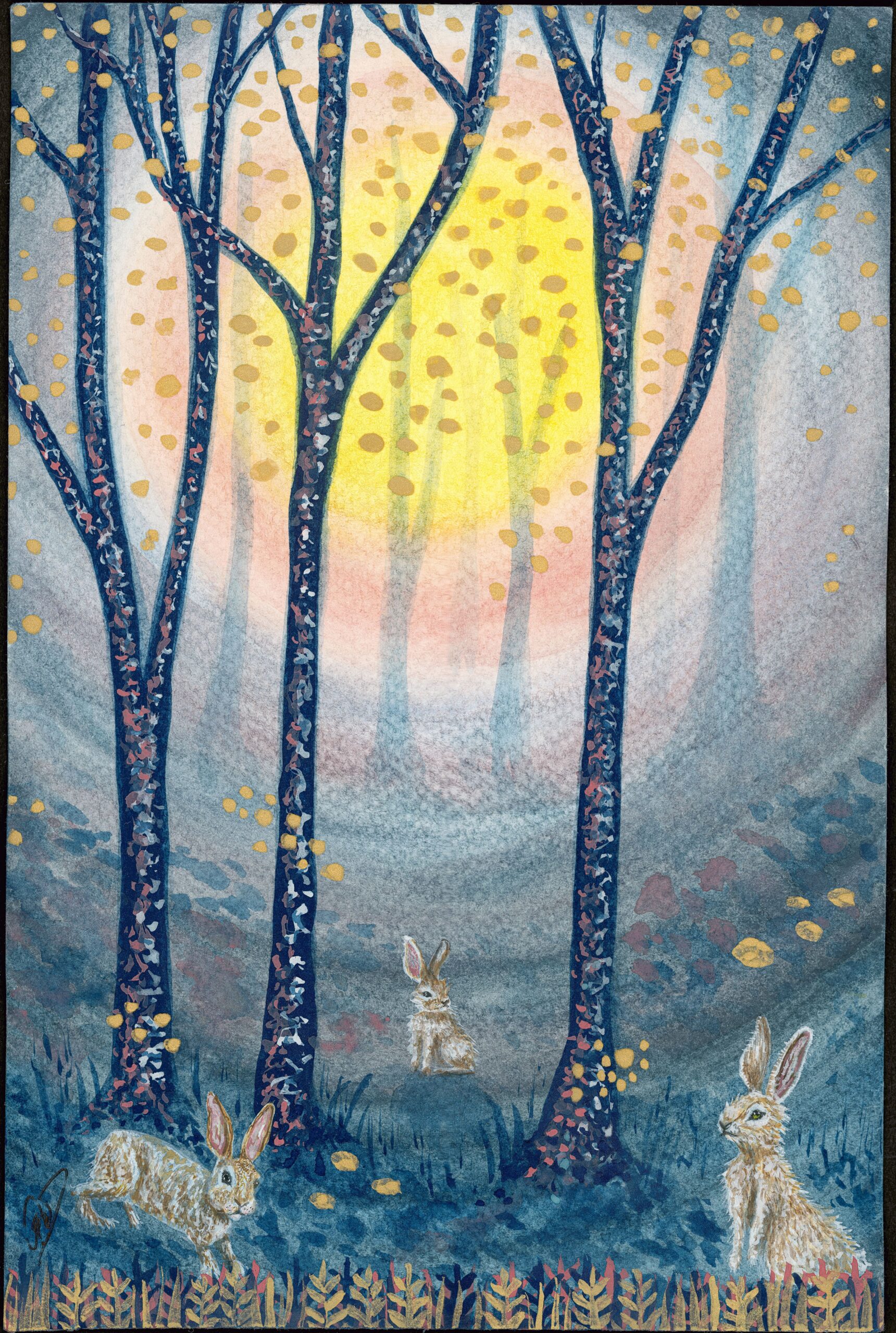 Woodland Hare — Hand-Embellished Fine Art Print