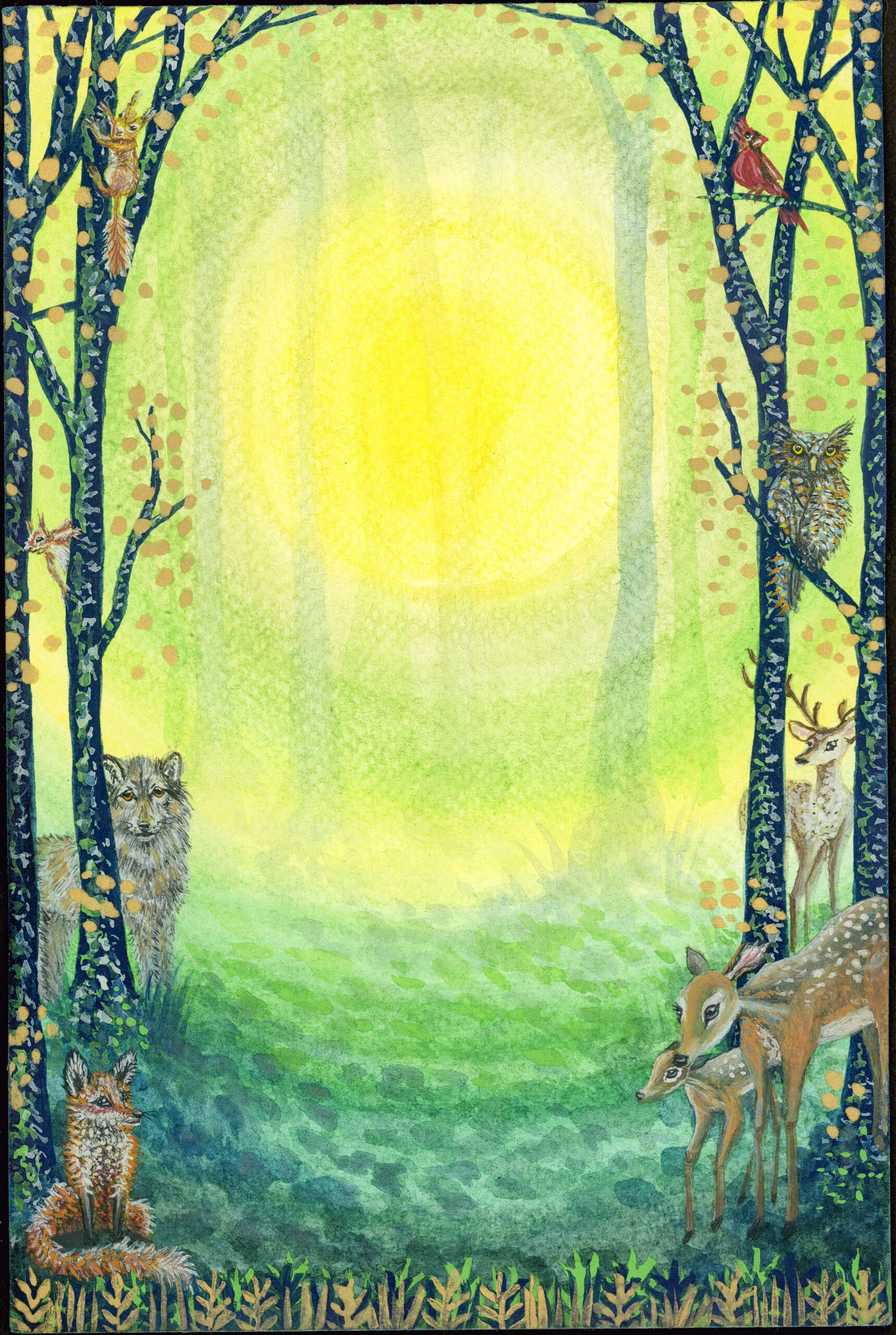 Woodland Gathering — Hand-Embellished Fine Art Print