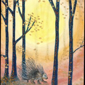 Looking Fine Porcupine — Hand-Embellished Fine Art Print