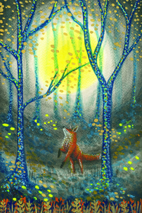 Dancing Fox — Hand-Embellished Fine Art Print