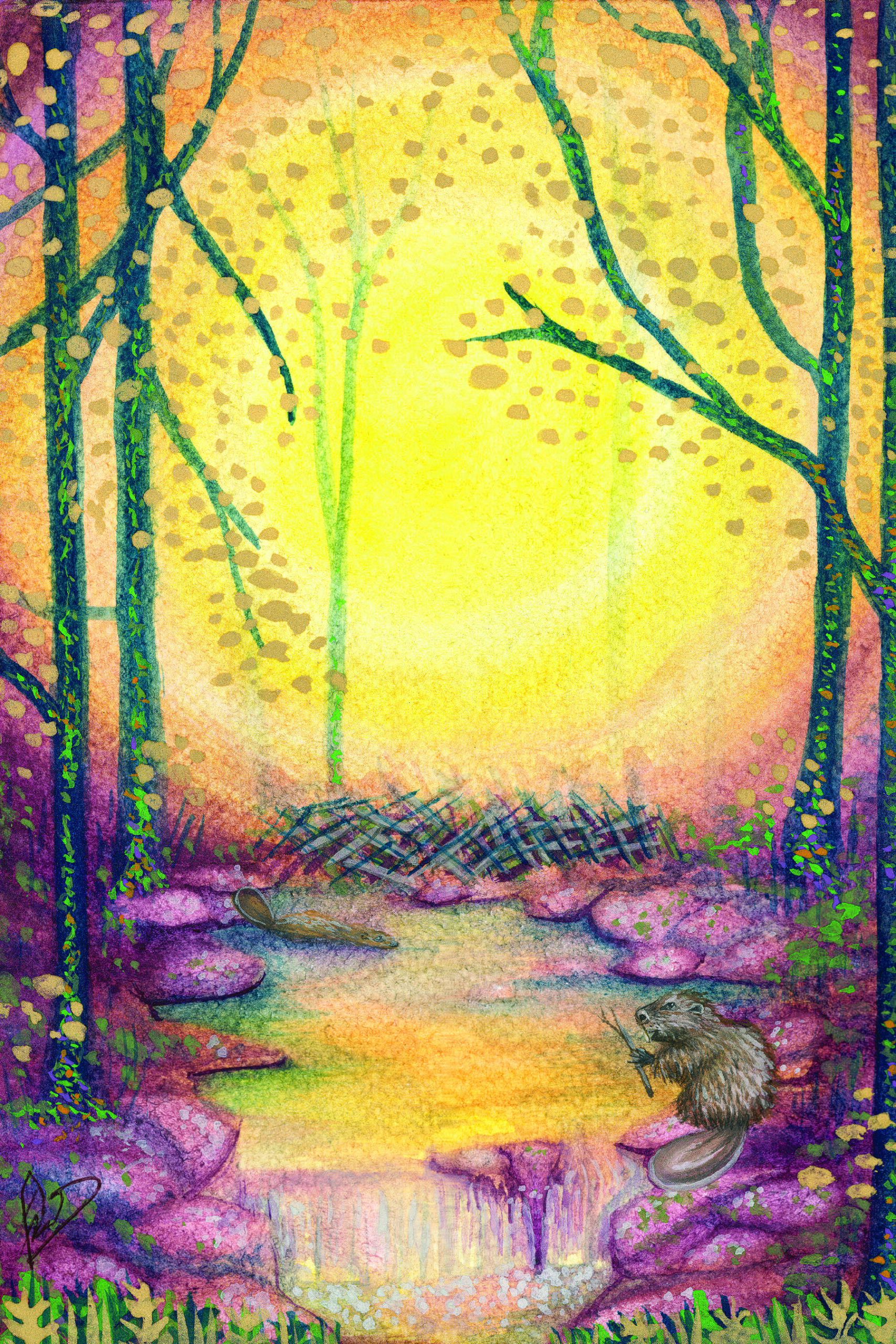 Beaver's Pond — Hand-Embellished Fine Art Print